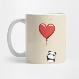 Cute Panda Holding A Heart Shaped Balloon Mug